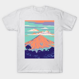 Volcan de Colima or Volcan de Fuego in Mexico WPA Art Deco Poster T-Shirt